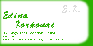 edina korponai business card